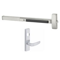 Sargent 8804-G-ETB-US32D-LC rim exit device with ETB lever trim, satin stainless, night latch, less cylinder