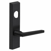 SARGENT LC-704-ETMD-BSP exit device trim, black suede powder coat escutcheon with MD lever, less cylinder