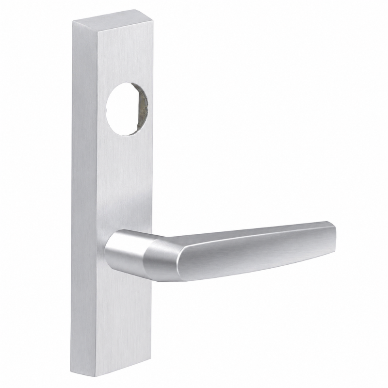 SARGENT LC-704-ETMJ-US26D exit device trim with MJ lever, satin chrome escutcheon, less cylinder