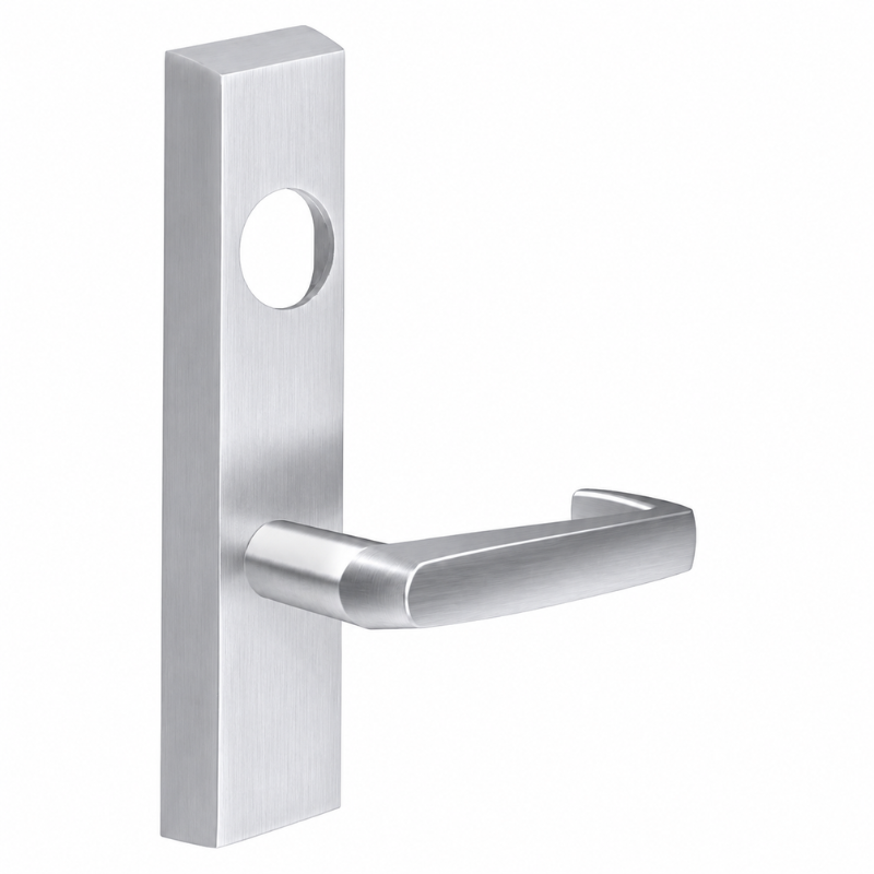 SARGENT LC-706-8-ETNJ-US26D exit device trim, satin chrome escutcheon with NJ lever, less cylinder