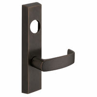 SARGENT LC-713-8-ETL exit trim with L lever, US10BE oil-rubbed bronze rectangular escutcheon, less cylinder