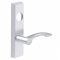 SARGENT LC-713-8-ETMV-US26D exit device trim, satin chrome rectangular escutcheon with MV lever