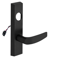 SARGENT LC-776-8-ETB-12V-BSP electrified ET trim lever in black suede powder coat with rectangular escutcheon
