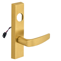 SARGENT LC-776-8-ETB-12V-US4 electrified ET trim lever in satin brass, rectangular escutcheon, less cylinder