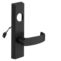 SARGENT LC-776-8-ETL-24V-BSP electrified ET trim in black suede powder coat with L lever and rectangular escutcheon