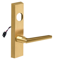 SARGENT LC-776-8-ETMD-12V-US4 electrified ET trim lever in satin brass, rectangular escutcheon, less cylinder