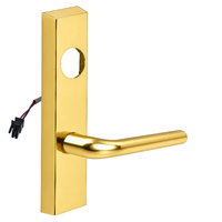 SARGENT LC-776-8-ETME-24V-US3 electrified ET trim lever in polished brass, rectangular escutcheon, less cylinder