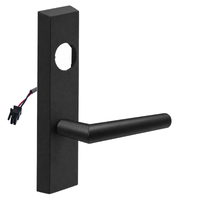 SARGENT LC-776-8-ETMI-12V BSP electrified ET trim lever in black suede powder coat with rectangular escutcheon