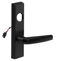 SARGENT LC-776-8-ETMJ-12V-BSP electrified ET trim lever in black suede powder coat, MJ lever escutcheon
