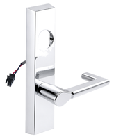 SARGENT LC-776-8-ETND-24V-US26 electrified ET trim lever in polished chrome, rectangular escutcheon