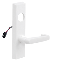 SARGENT LC-776-8-ETNJ-12V-WSP electrified ET trim lever in white suede powder coat, rectangular escutcheon