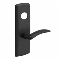 SARGENT LC-P704-WEA-BSP wide stile exit device lever trim in black suede powder coat, A lever escutcheon