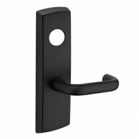 SARGENT LC-P704-WEJ-BSP wide stile exit device lever trim in black suede powder coat, J lever, less cylinder