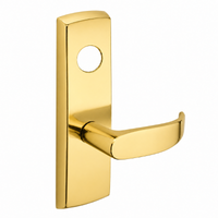 SARGENT LC-P706-8-WEP-US3 wide stile exit device lever trim, polished brass plate with P lever, less cylinder