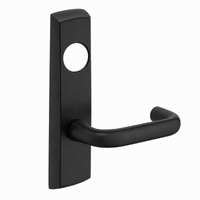 SARGENT LC-P713-8-NEJ-BSP narrow stile exit device lever trim in BSP black suede, J lever with cylinder hole