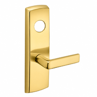 SARGENT LC-P713-8-WEE-US3 wide stile exit device lever trim, polished brass plate with E lever, less cylinder