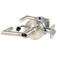 Schlage ND80BD-BRK-RX-619 storeroom cylindrical lock, satin nickel, Boardwalk lever, latch and RX wiring