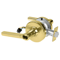 Schlage ND80BD-LAT-RX 605 storeroom cylindrical lock, bright brass, Latitude lever, SFIC prep less core