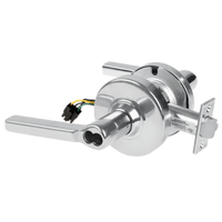 Schlage ND80BD-LAT 625 storeroom cylindrical lock with Latitude lever, satin chrome, RX request-to-exit