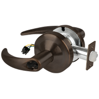 Schlage ND80BD-OME-643E-RX storeroom cylindrical lock, dark bronze Omega lever with latch and REX wiring