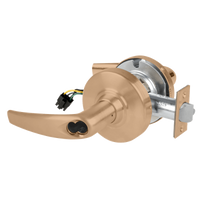 Schlage ND80JD-EL-ATH 612 electrified storeroom lock, satin bronze, Athens lever with latch and wiring