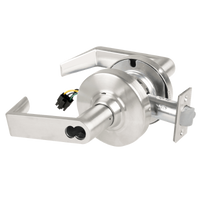 Schlage ND80JD-RHO-RX 619 satin nickel storeroom cylindrical lock with Rhodes lever and request-to-exit wiring