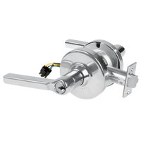 Schlage ND80PD-EL-LAT-625 electrified storeroom cylindrical lock, satin chrome, Latitude lever with keyed cylinder
