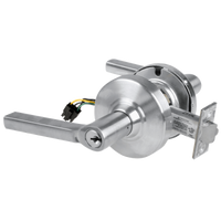 Schlage ND80PD-EL-LAT 626 electrified storeroom lock with Latitude lever, brushed chrome finish