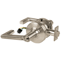 Schlage ND80PD-EL-LON-619 electrified storeroom cylindrical lock, satin nickel, Longitude lever, keyed cylinder