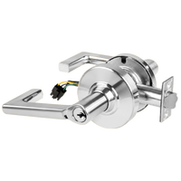 Schlage ND80PD-EL-LON-625 electrified storeroom lock, satin chrome, Longitude lever with keyed cylinder