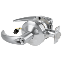 Schlage ND80PD-EL-OME-626 electrified storeroom cylindrical lock, satin chrome, Omega lever with key cylinder