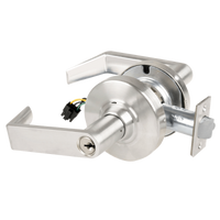 Schlage ND80PD-EL-RHO 619 electrified storeroom cylindrical lock, satin nickel, Rhodes lever, keyed cylinder