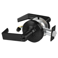 Schlage ND80PD-EL-RHO 622 electrified storeroom cylindrical lock, black finish, Rhodes lever, keyed