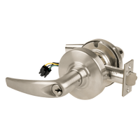 Schlage ND80PD-EU-ATH-619 electrified storeroom lock, satin nickel cylindrical lock with Athens lever