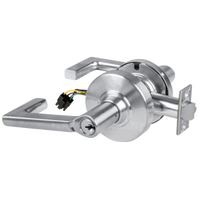 Schlage ND80PD-EU-LON-626 electrified storeroom lock, satin chrome, Longitude lever with keyed cylinder