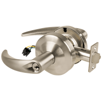 Schlage ND80PD-EU-OME-619 electrified storeroom lock, satin nickel, Omega lever with keyed cylinder