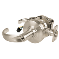 Schlage ND80PD-EU-SPA-619 electrified storeroom lock, satin nickel cylindrical lockset with Sparta lever