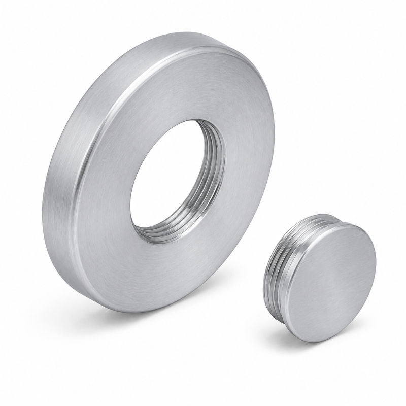 Schlage 09-508-A blank rose with threaded plug, satin chrome 626 finish, for L Series exterior
