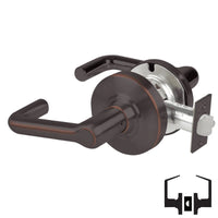 Schlage ND10S-TLR 643E dark bronze cylindrical passage lever set with tubular latch, non-keyed