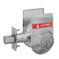 Schlage B562P double cylinder indicator deadbolt, 626 satin chrome, red LOCKED indicator, key cylinder