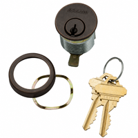 Schlage 20-001 C 114 Mortise Cylinder, 6-pin, 1-1/4 In, C Keyway, Keyed Different, 643E finish