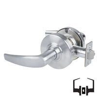 Schlage ND10S-ATH 626 satin chrome passage lever set, Athens design with round rose and latch