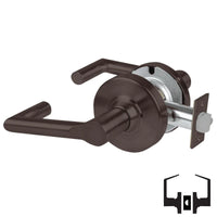 Schlage ND10S-BRK-613 passage lever set, dark bronze Boardwalk cylindrical lock with latch and round rose