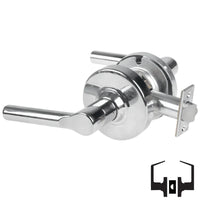 Schlage ND10S-BRW 625 passage lever set, bright chrome Broadway cylindrical lock with latch and rose