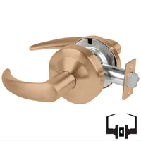 Schlage ND10S-OME Omega passage lever set, satin bronze 612 finish, non-keyed cylindrical lockset
