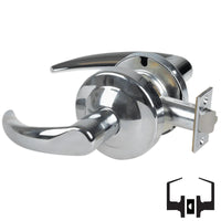 Schlage ND10S-OME passage lever set, bright chrome 625 finish, Omega lever with cylindrical latch