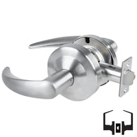 Schlage ND10S-OME passage lever set, satin chrome 626, Omega lever cylindrical lockset with latch