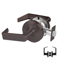 Schlage ALX10-RHO Passage Cylindrical Lock, Rhodes Lever, Non-Keyed