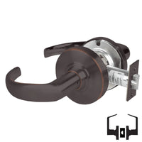 Schlage ND10S-SPA 643E oil-rubbed bronze cylindrical passage set with Sparta lever and round rose