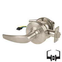 Schlage ND10S-ATH-RX Cylindrical Passage Set, Athens Lever, Non-Keyed, Request To Exit Switch, US15-619 Satin Nickel